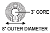 3 in. Core and 8 in. Outer Diameter