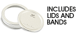 Includes Lids and Bands