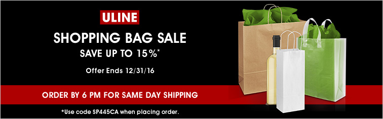 Kraft Paper Shopping Bags - 5 1/2 x 3 1/4 x 8 3/8, Rose S-7636 - Uline